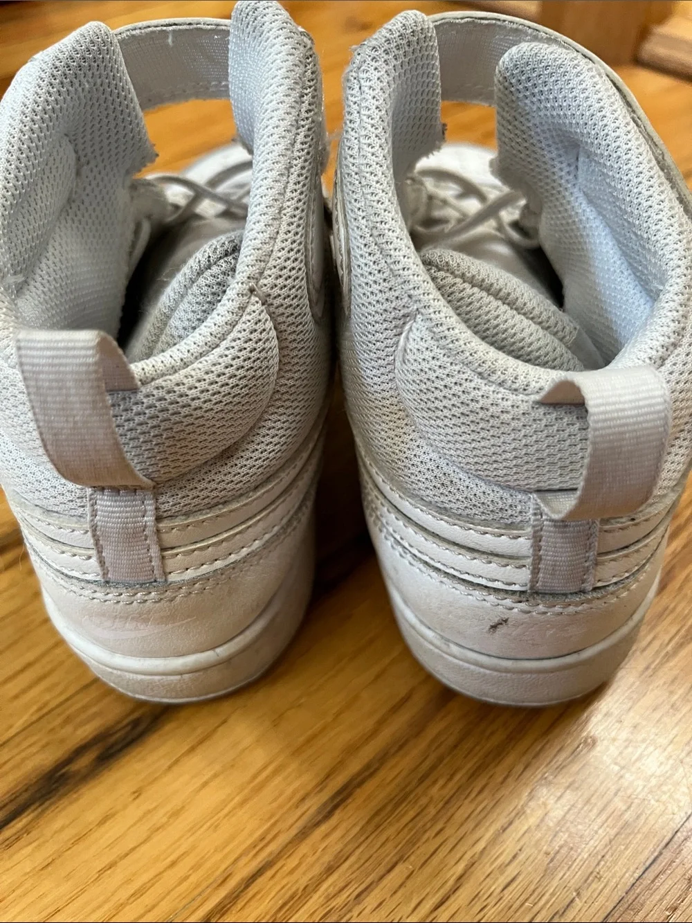 Nike Kids White High-Top Sneakers with Hook-and-Loop Strap
